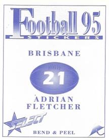 1995 Select AFL Stickers #21 Adrian Fletcher Back